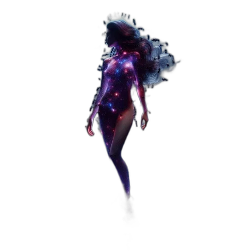 dress, creature, hair, robot, concept art, fantasy art, pixel art, cyberpunk transparent PNG cut-out