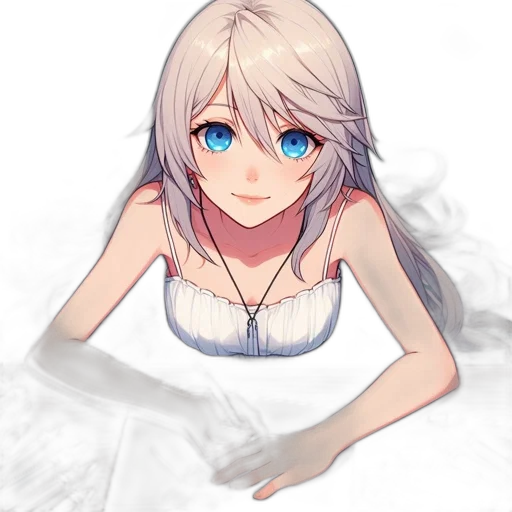 dress, face, robot, sword, pixel art, anime, concept art, fantasy art transparent PNG cut-out