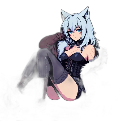 staff, dress, weapon, animal, anime, fantasy art, pixel art, concept art transparent PNG cut-out