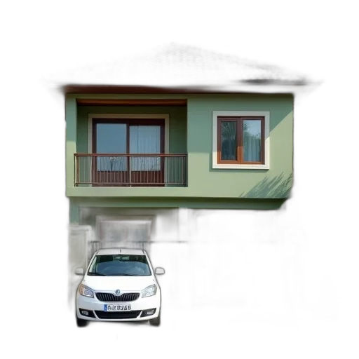 car, building, robot, umbrella, 3d render, photorealistic, concept art, pixel art transparent PNG cut-out