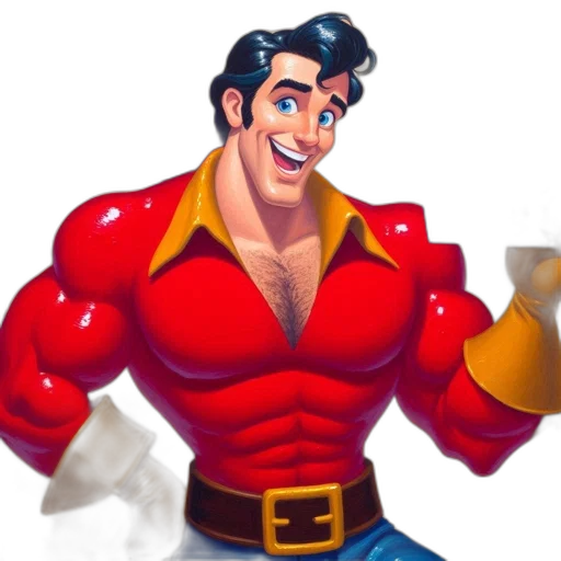comic book art, cartoon, concept art, 3d render, character, muscular, man, dark transparent PNG cut-out