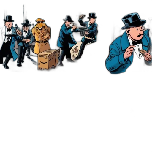 concept art, comic book art, cartoon, city street, satirical, comic, features, characters transparent PNG cut-out