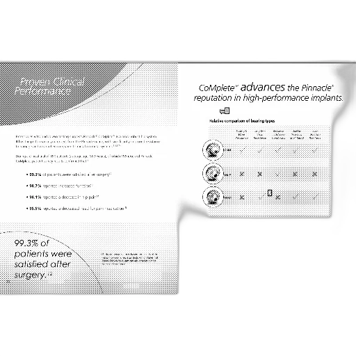 page, medical, brochure, highlighting, proven, clinical, performance, complete transparent PNG cut-out