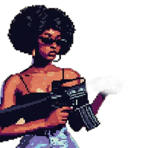 weapon, pixel art, concept art, comic book art, cyberpunk, fire, pastel, dark transparent PNG cut-out