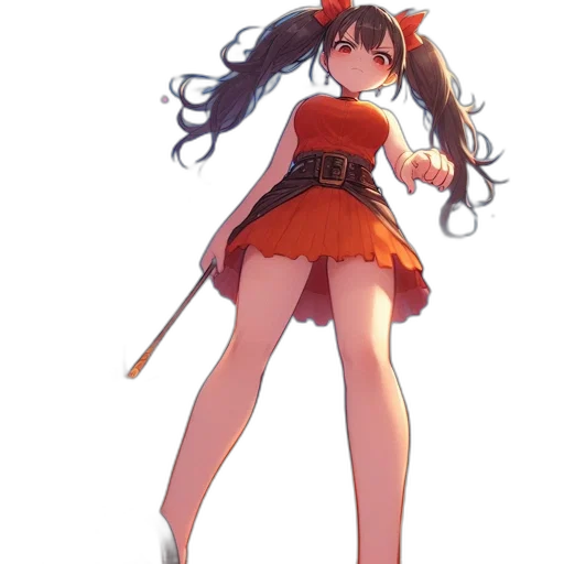 dress, staff, weapon, sword, anime, concept art, fantasy art, pixel art transparent PNG cut-out