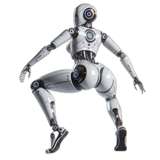 robot, concept art, 3d render, anthropomorphic, robotic, figure, depicted, motion transparent PNG cut-out