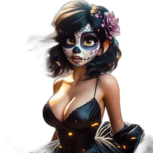 mask, dress, face, fantasy art, photorealistic, concept art, comic book art, dark transparent PNG cut-out