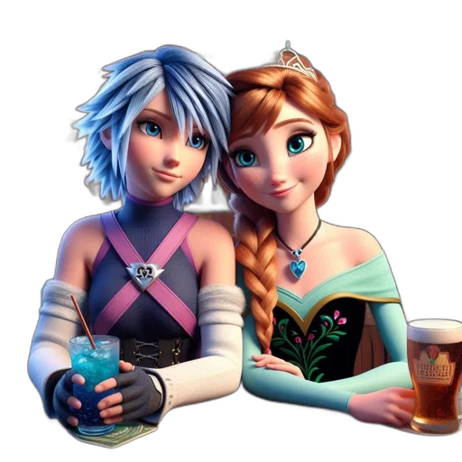 jewelry, concept art, fantasy art, 3d render, pixel art, snow, two, characters transparent PNG cut-out