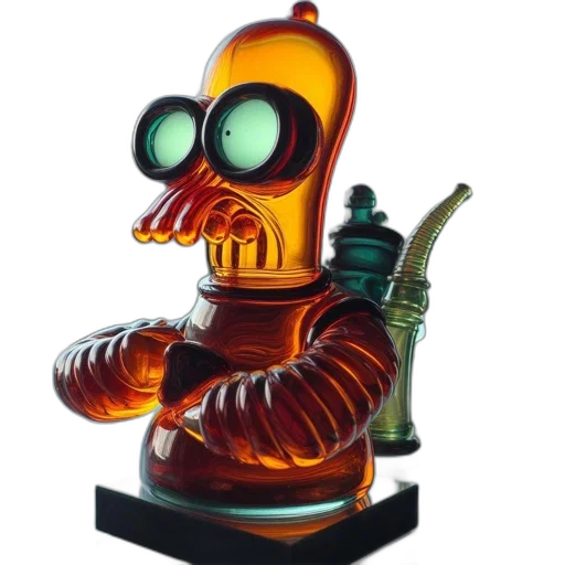 robot, mask, concept art, 3d render, glass, sculpture, bender, futurama transparent PNG cut-out