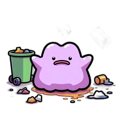 food, creature, concept art, pixel art, pastel, unhappy, blob-shaped, sits transparent PNG cut-out