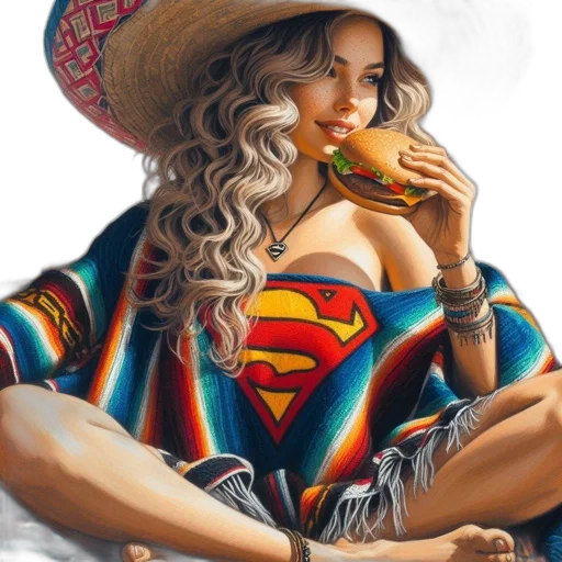 food, dress, comic book art, concept art, photorealistic, fantasy art, woman, wearing transparent PNG cut-out