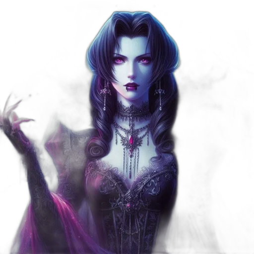 jewelry, dress, fantasy art, concept art, comic book art, pixel art, blue, dark transparent PNG cut-out
