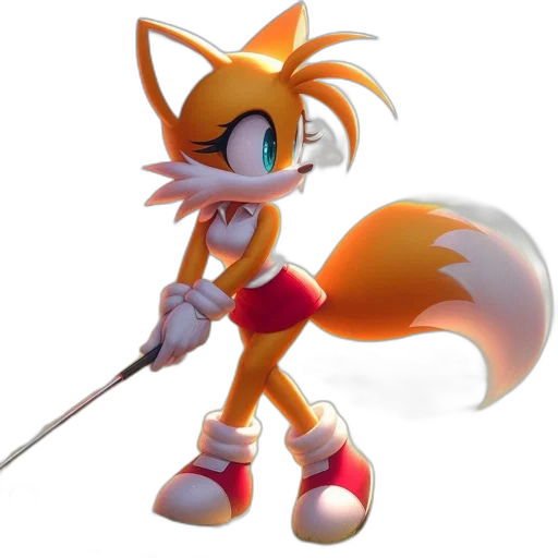 staff, animal, weapon, 3d render, concept art, pixel art, fantasy art, fox-like transparent PNG cut-out