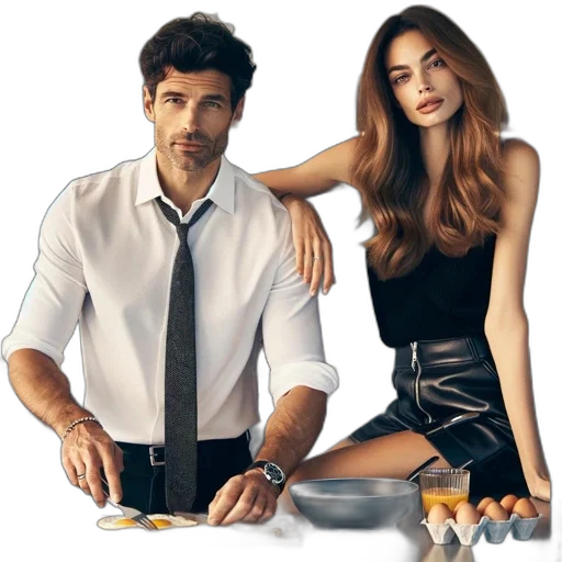 dress, jewelry, furniture, photorealistic, concept art, image, reveals, couple transparent PNG cut-out