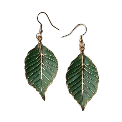 jewelry, pair, earrings, leaf, design, one, earring, missing transparent PNG cut-out