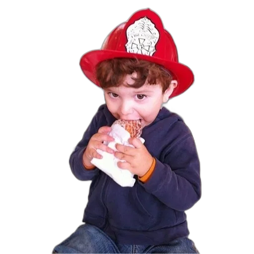 hat, food, photorealistic, 3d render, young, child, wearing, red transparent PNG cut-out