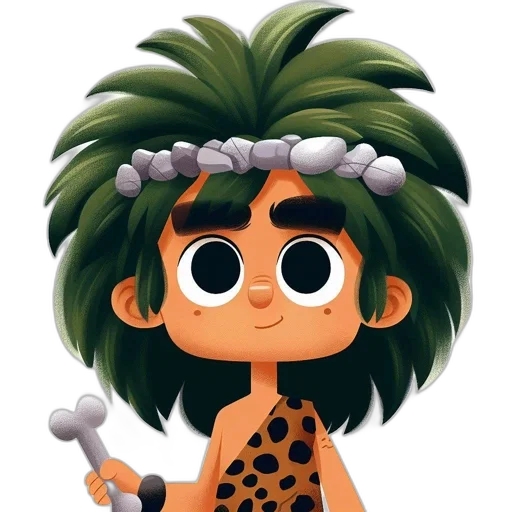 staff, hair, creature, jewelry, cartoon, concept art, 3d render, fantasy art transparent PNG cut-out
