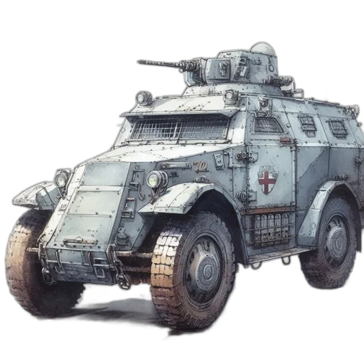 weapon, car, concept art, 3d render, watercolor, fantasy art, illustration, displays transparent PNG cut-out