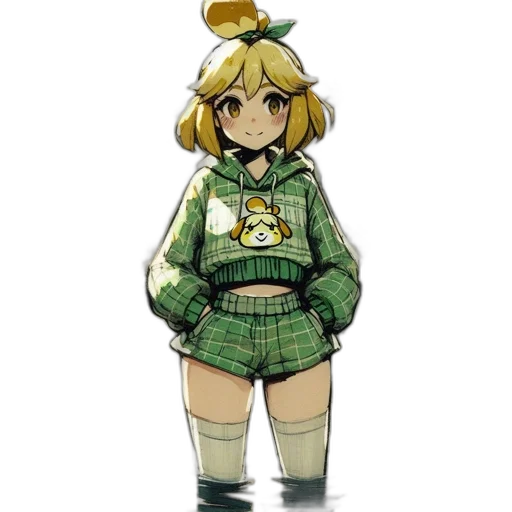 jacket, staff, hat, dress, pixel art, concept art, anime, cartoon transparent PNG cut-out