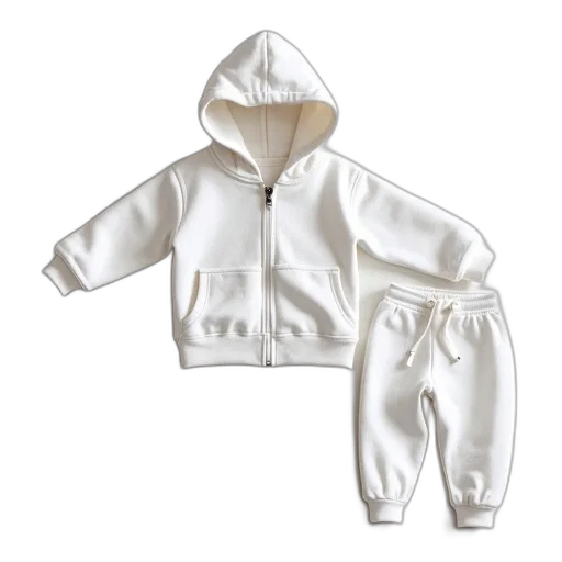 jacket, monochrome, white, zip, hoodie, sweat, pants, infant transparent PNG cut-out