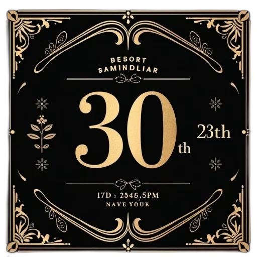 vintage, style, 30th, birthday transparent PNG cut-out
