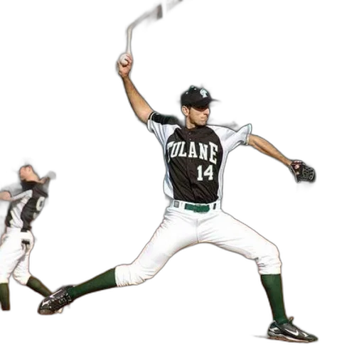 staff, weapon, tulane, baseball, player, pitching, ball transparent PNG cut-out