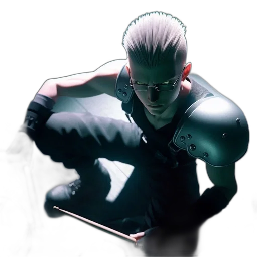 staff, jacket, weapon, mask, cyberpunk, concept art, comic book art, 3d render transparent PNG cut-out
