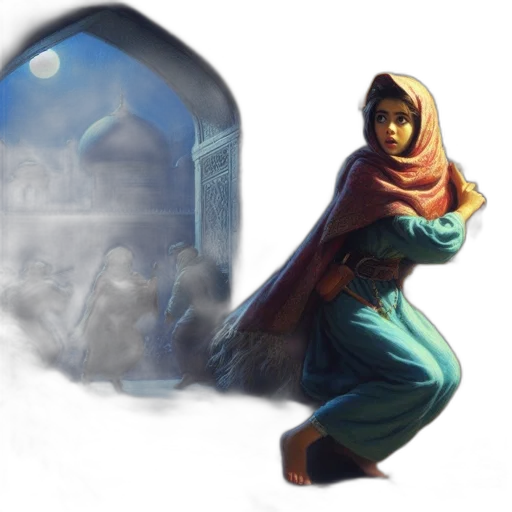 concept art, fantasy art, photorealistic, oil painting, snow, fog, night, rain transparent PNG cut-out