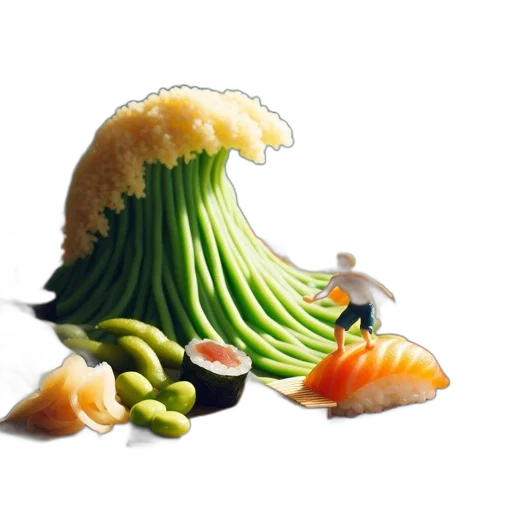 food, hat, umbrella, weapon, photorealistic, 3d render, concept art, green transparent PNG cut-out