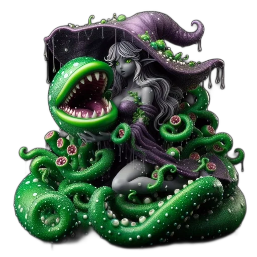 creature, concept art, fantasy art, 3d render, photorealistic, green, enchanting, statue transparent PNG cut-out