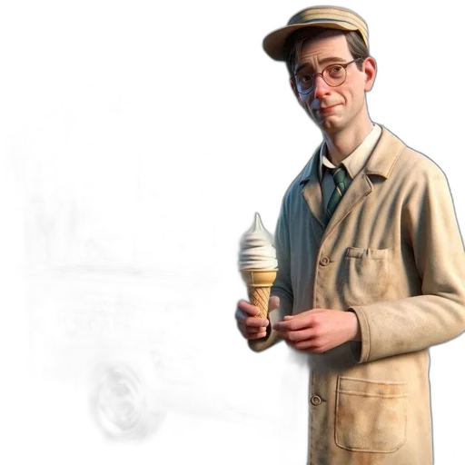 staff, jacket, hat, umbrella, concept art, photorealistic, 3d render, watercolor transparent PNG cut-out