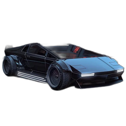 car, 3d render, concept art, vaporwave, photorealistic, sleek, futuristic, black transparent PNG cut-out