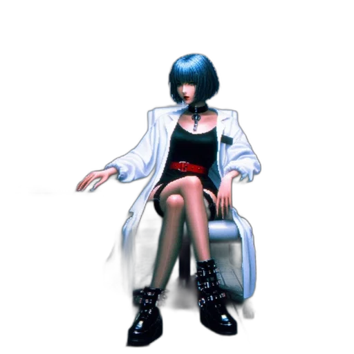 robot, jacket, staff, dress, concept art, 3d render, cyberpunk, pixel art transparent PNG cut-out