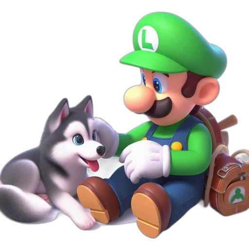 animal, concept art, 3d render, pixel art, watercolor, green, monochrome, luigi transparent PNG cut-out