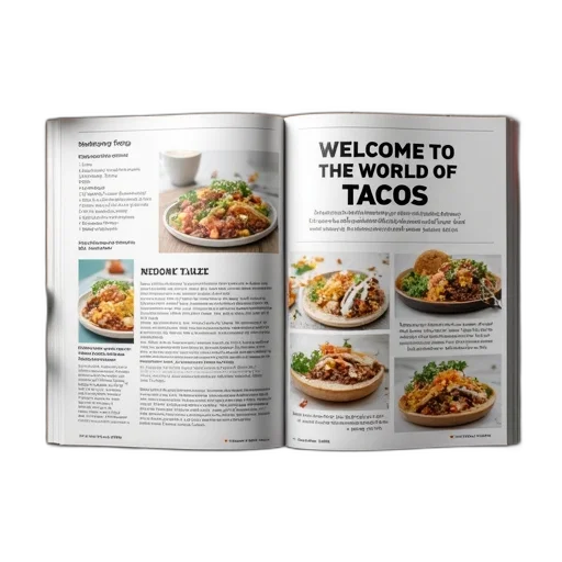 food, second, image, mock-up, magazine, page, featuring, recipe transparent PNG cut-out