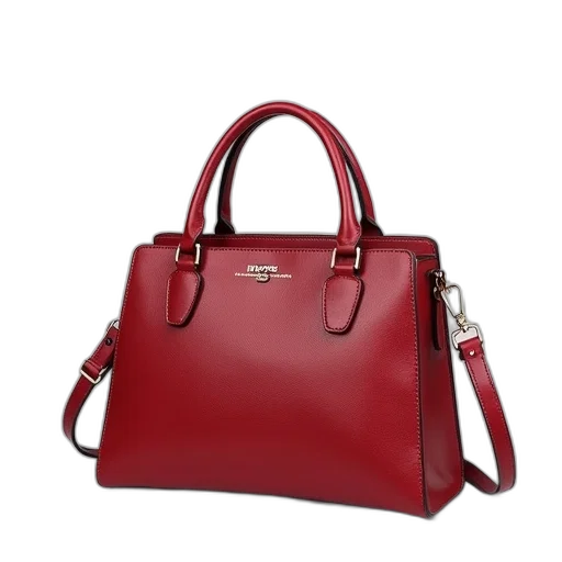 red, women, leather, shoulder transparent PNG cut-out