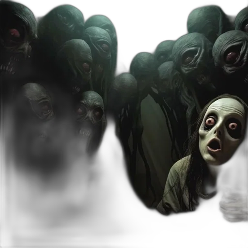 mask, face, creature, concept art, 3d render, photorealistic, comic book art, fog transparent PNG cut-out
