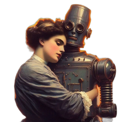 robot, face, concept art, cyberpunk, oil painting, pixel art, outer space, fire transparent PNG cut-out