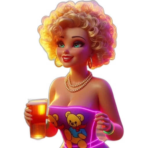 jewelry, dress, concept art, pixel art, 3d render, fantasy art, neon lights, neon transparent PNG cut-out