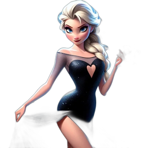 dress, cartoon, concept art, fantasy art, comic book art, elsa, frozen, stands transparent PNG cut-out