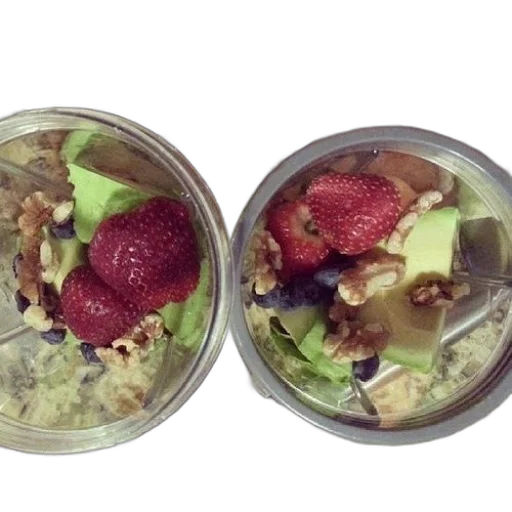 food, two, cups, fruit, nuts, granite, countertop transparent PNG cut-out