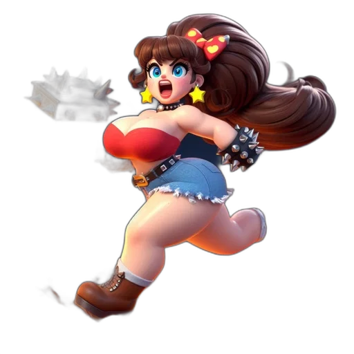 dress, weapon, staff, hair, concept art, 3d render, pixel art, anime transparent PNG cut-out
