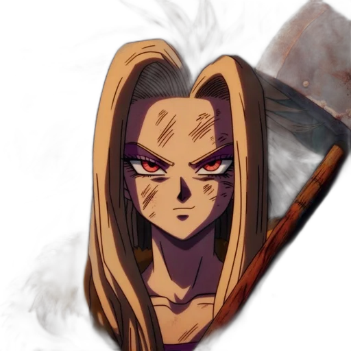 mask, hair, face, staff, anime, concept art, fantasy art, cartoon transparent PNG cut-out
