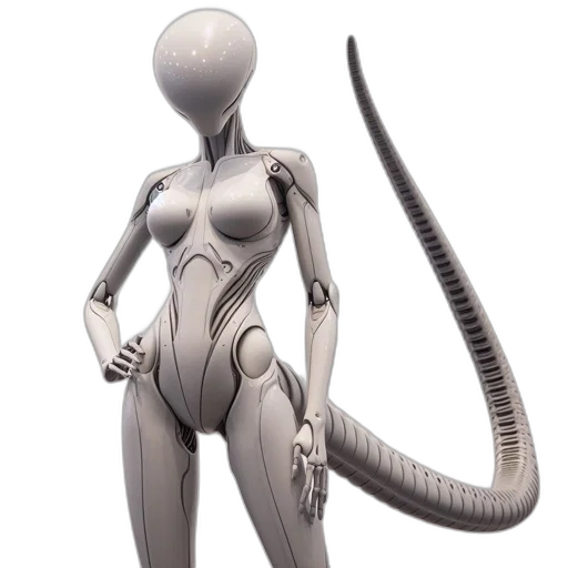 robot, creature, staff, weapon, concept art, 3d render, fantasy art, anthropomorphic transparent PNG cut-out