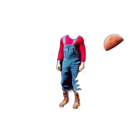 jacket, dress, robot, creature, 3d render, concept art, vaporwave, pixel art transparent PNG cut-out