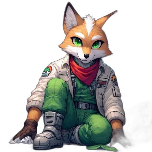 jacket, staff, robot, animal, concept art, pixel art, fantasy art, watercolor transparent PNG cut-out