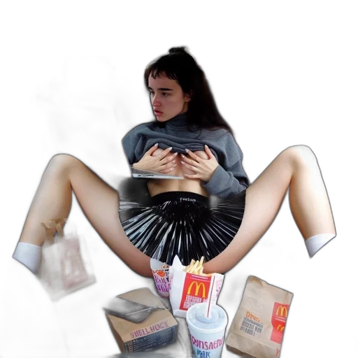 food, creature, shoes, jacket, vaporwave, photorealistic, 3d render, concept art transparent PNG cut-out