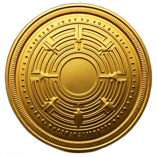 jewelry, golden, gold, penny, circular, design transparent PNG cut-out