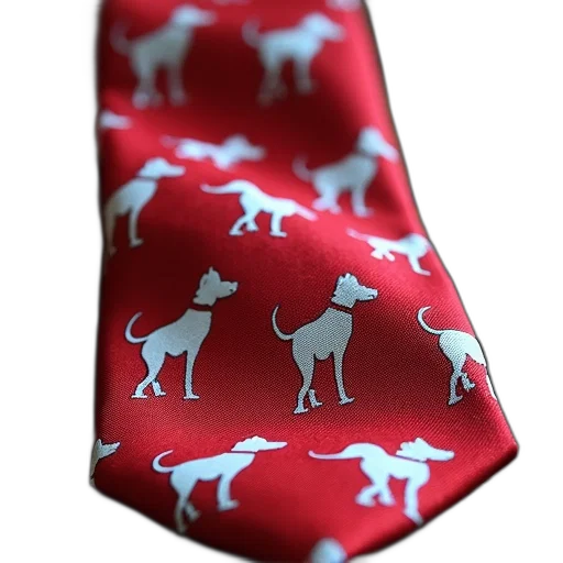 staff, red, white, hounds, pattern, tie transparent PNG cut-out