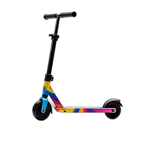staff, weapon, colorful, rainbow-patterned, scooter, black, handlebar, wheel transparent PNG cut-out